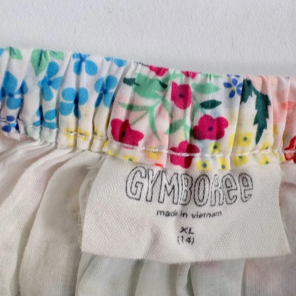 Gymboree Girls Skirt Multicolor Floral Print Elastic Waist XL 14‎